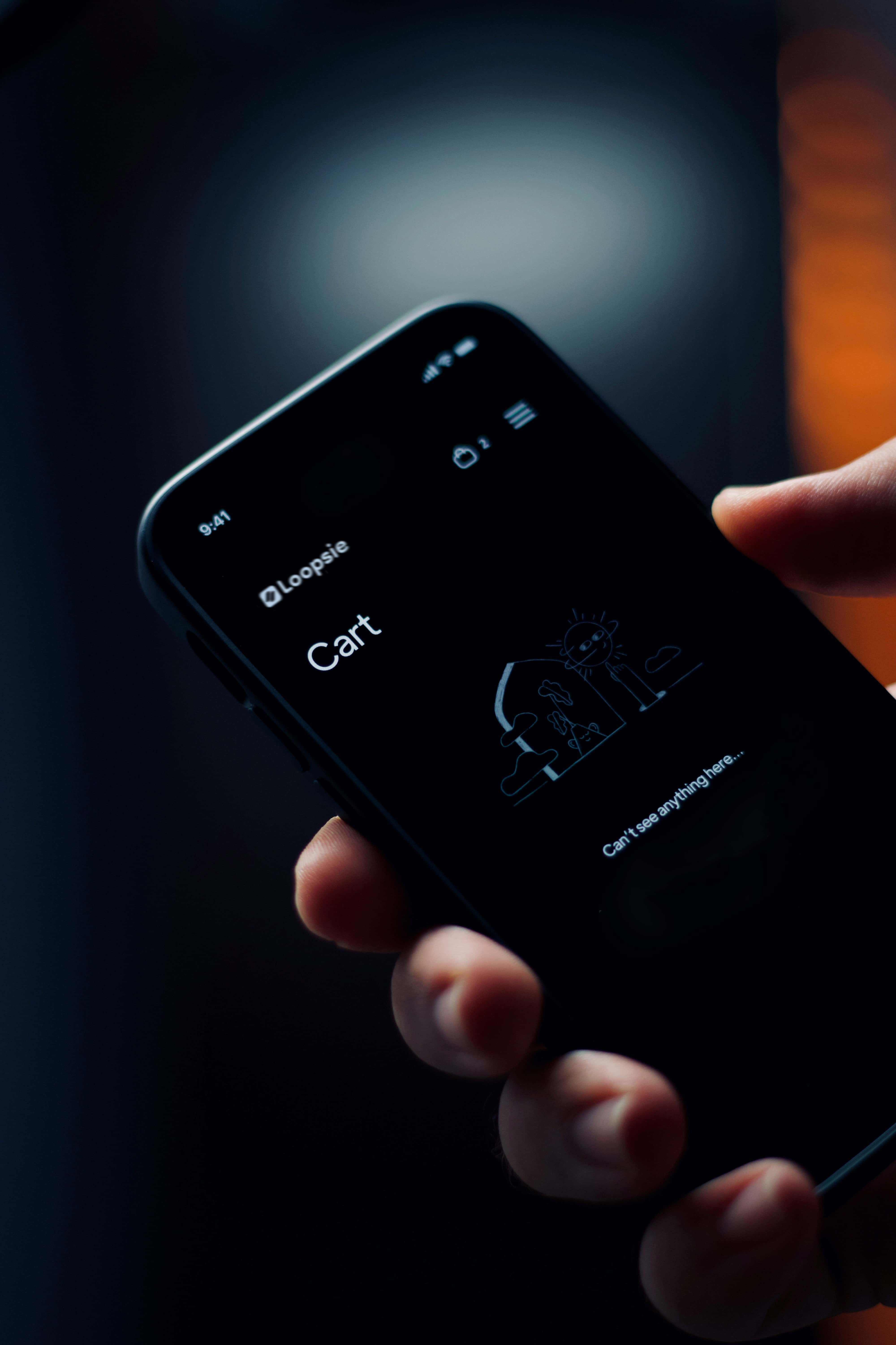 Customer using Loopsie app on phone